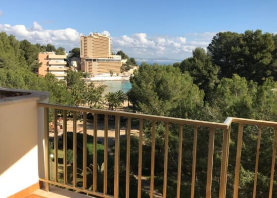 Two bedroom sea view apartment frontline to the beach in cala Vinyas to rent