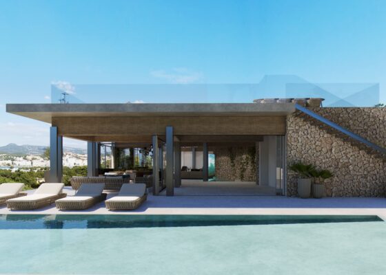 New construction project of a luxury villa in a prime location in Santa Ponsa