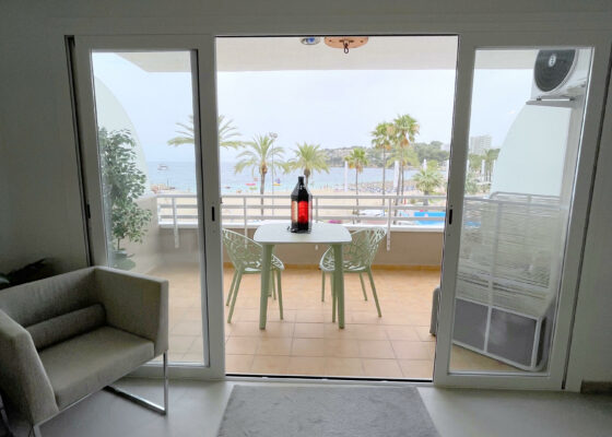 Two apartments to be joined for sale in first sea line in the famous Wave House in Magaluf with direct access to the beautiful beach and next to Nicki Beach Magaluf